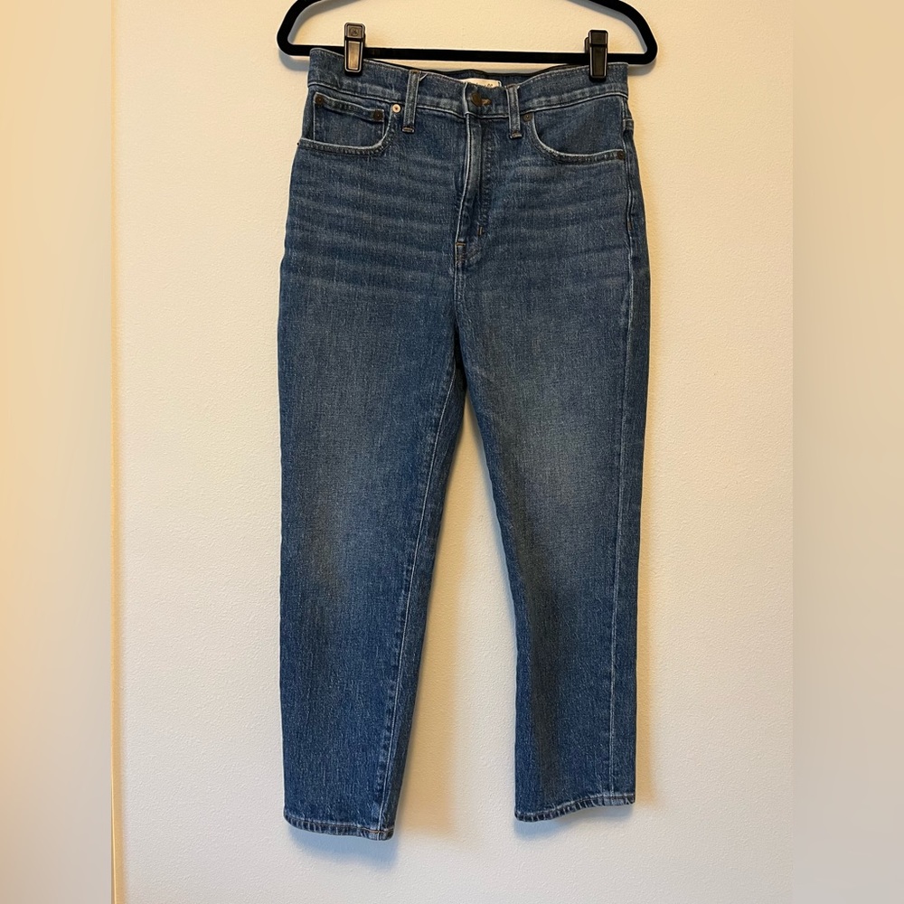 Madewell High-Rise Straight Crop Jeans in Medium Blue